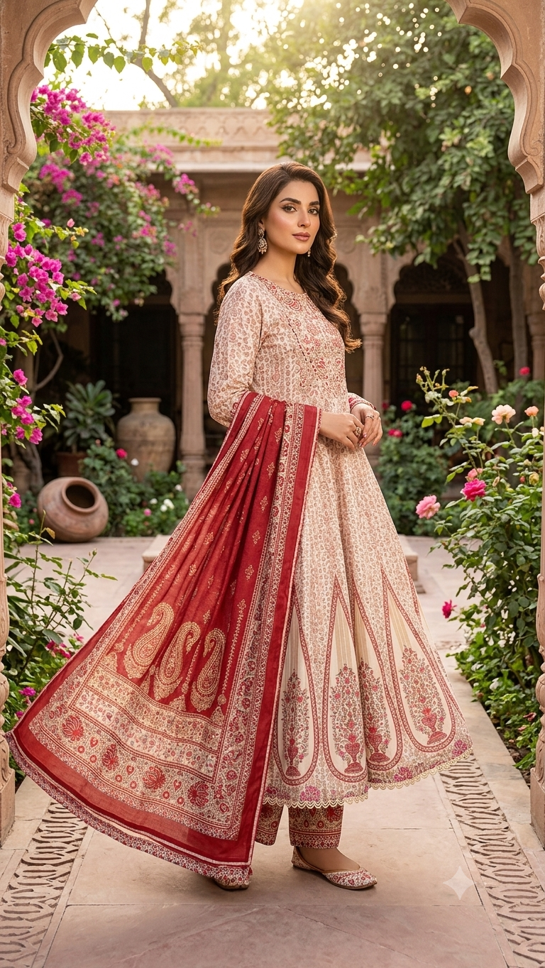 Three piece. digital print embroidery kaje jorjet