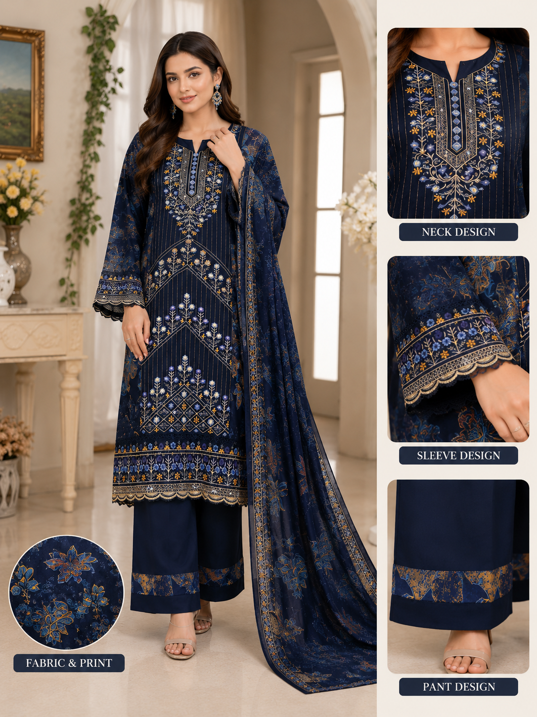 Three Piece Navy Blue