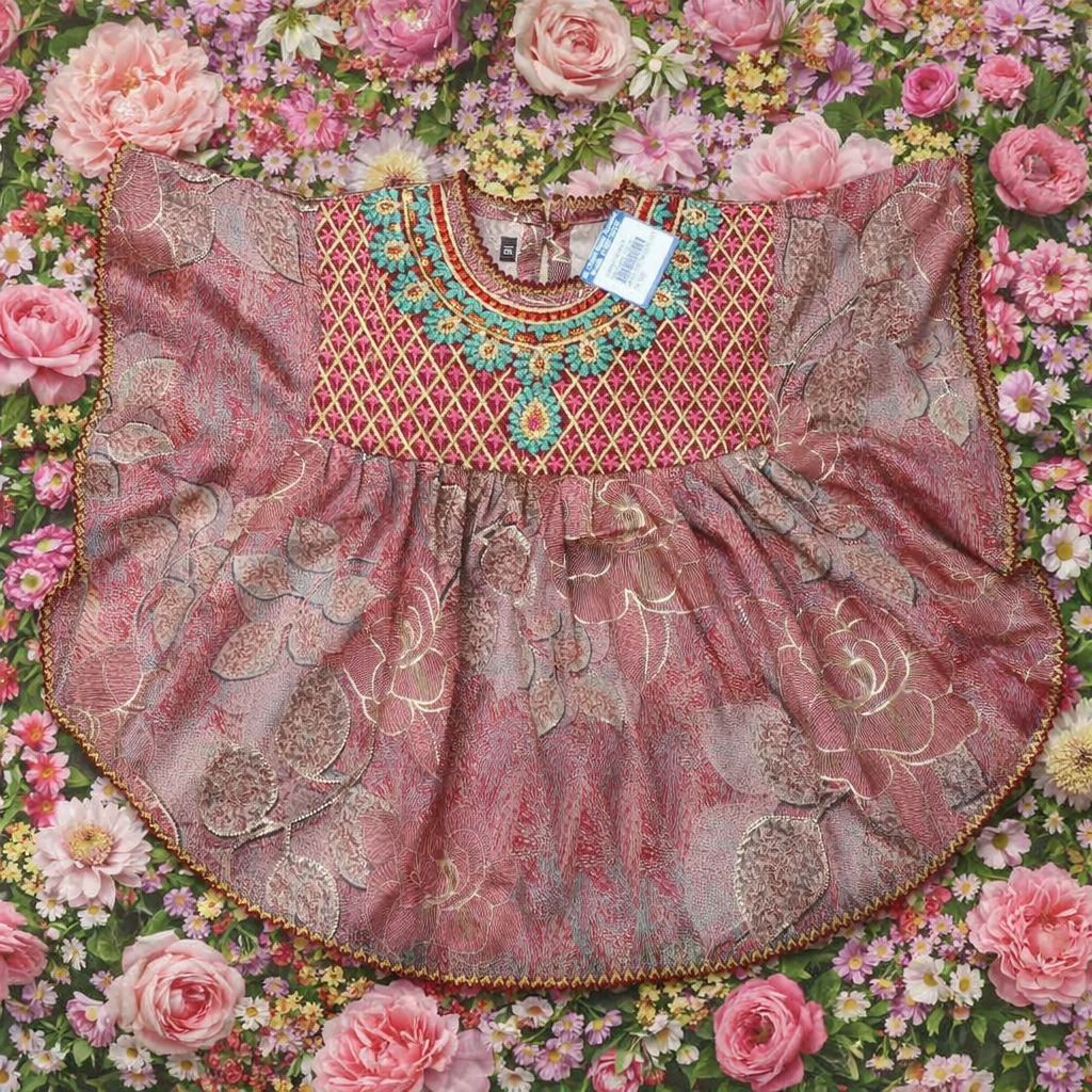 Royal Blossom Embroidered Frock