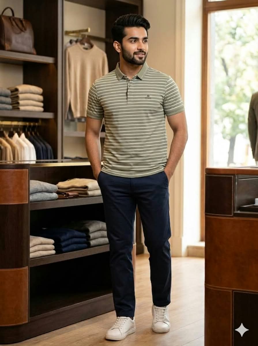 Men’s Premium Striped polo T- Shart